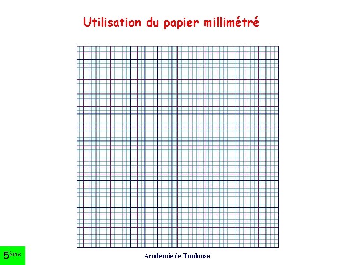 Utilisation du papier millimétré 5ème Académie de Toulouse 