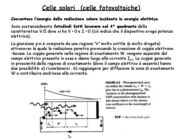 Celle solari (celle fotovoltaiche) Convertono l’energia della radiazione solare incidente in energia elettrica. Sono