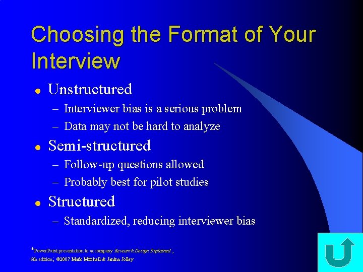 Choosing the Format of Your Interview l Unstructured – Interviewer bias is a serious Choosing the Format of Your Interview l Unstructured – Interviewer bias is a serious