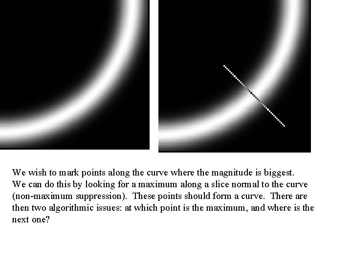 We wish to mark points along the curve where the magnitude is biggest. We