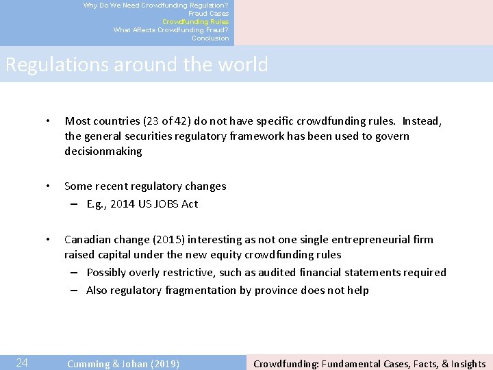 Why Do We Need Crowdfunding Regulation? Fraud Cases Crowdfunding Rules What Affects Crowdfunding Fraud?