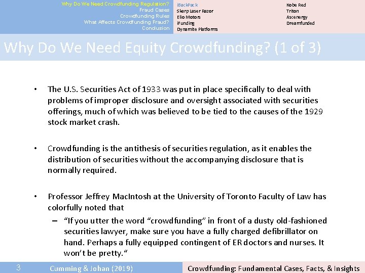 Why Do We Need Crowdfunding Regulation? Fraud Cases Crowdfunding Rules What Affects Crowdfunding Fraud?