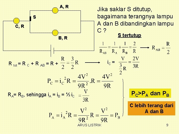 ARUS LISTRIK 1 Bagaimana terjadinya arus listrik bila