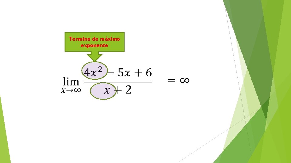 Termino de máximo exponente 