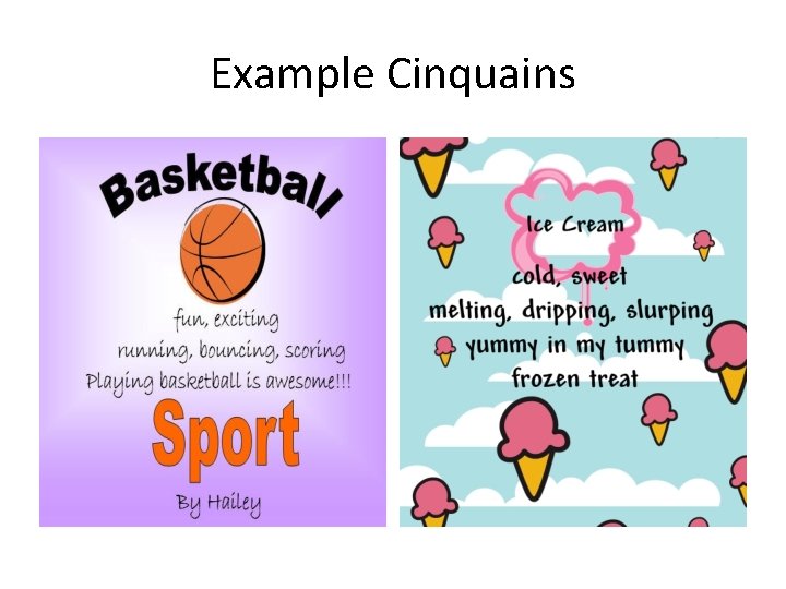 Example Cinquains 