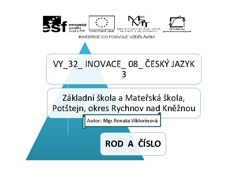 VY_32_ INOVACE_ 08_ ČESKÝ JAZYK 3 Základní škola a Mateřská škola, Potštejn, okres Rychnov