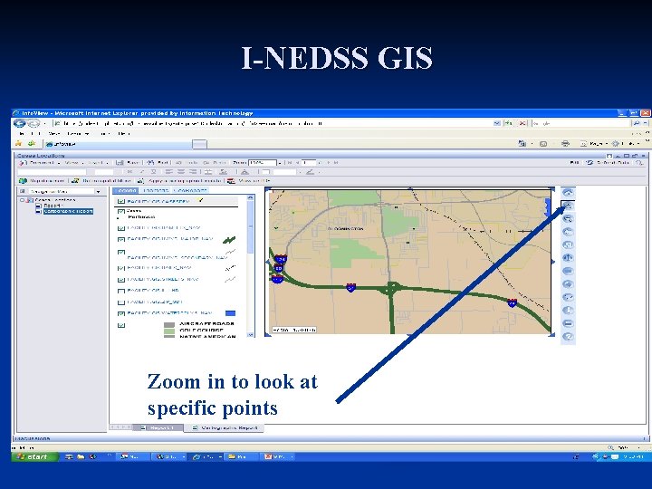 I-NEDSS GIS Zoom in to look at specific points 