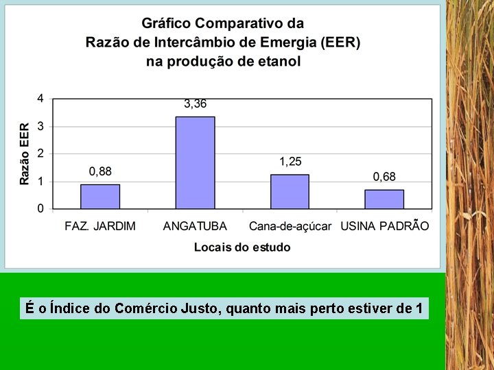 É o Índice do Comércio Justo, quanto mais perto estiver de 1 