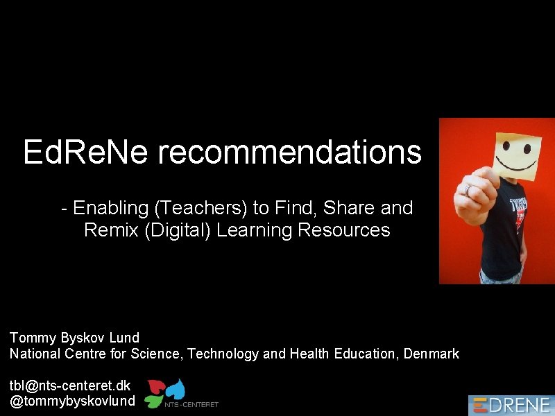 Ed. Re. Ne recommendations - Enabling (Teachers) to Find, Share and Remix (Digital) Learning