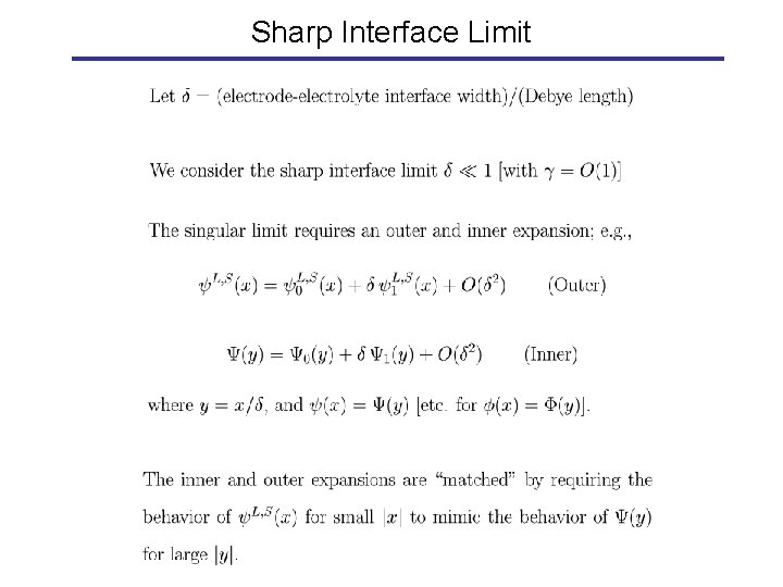 Sharp Interface Limit 