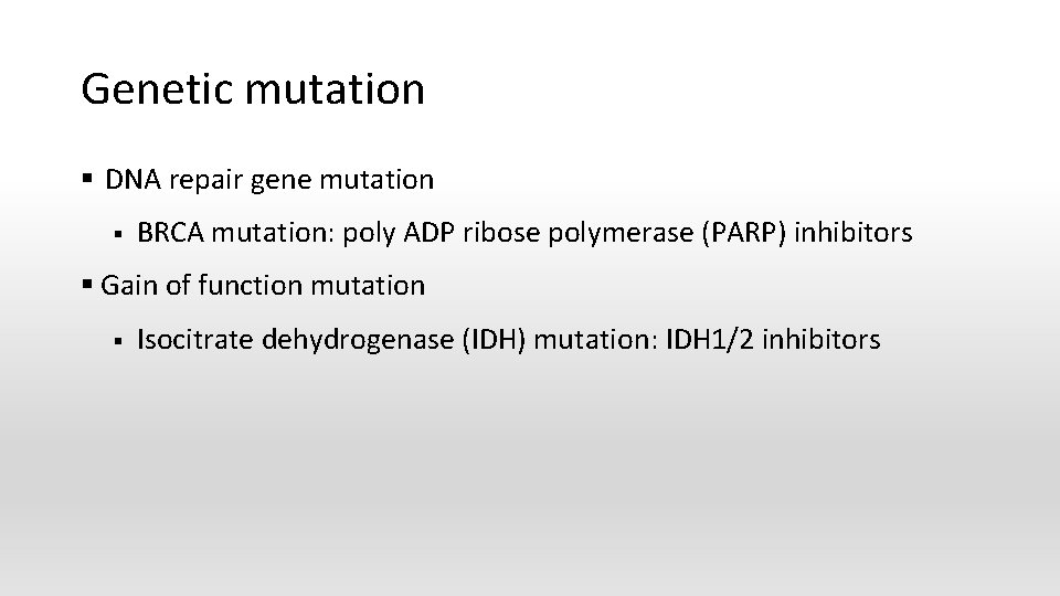 Genetic mutation § DNA repair gene mutation § BRCA mutation: poly ADP ribose polymerase