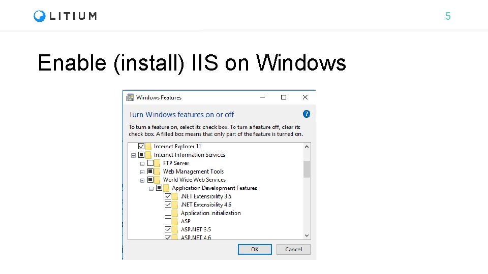5 Enable (install) IIS on Windows 