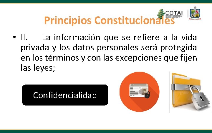 Principios Constitucionales • II. La información que se refiere a la vida privada y