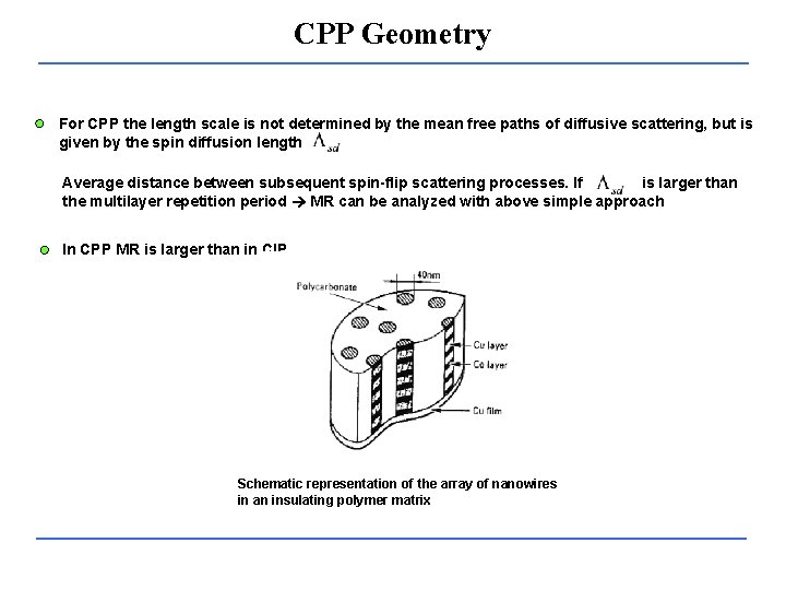 CPP Geometry For CPP the length scale is not determined by the mean free