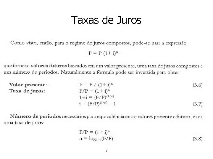 Taxas de Juros 7 