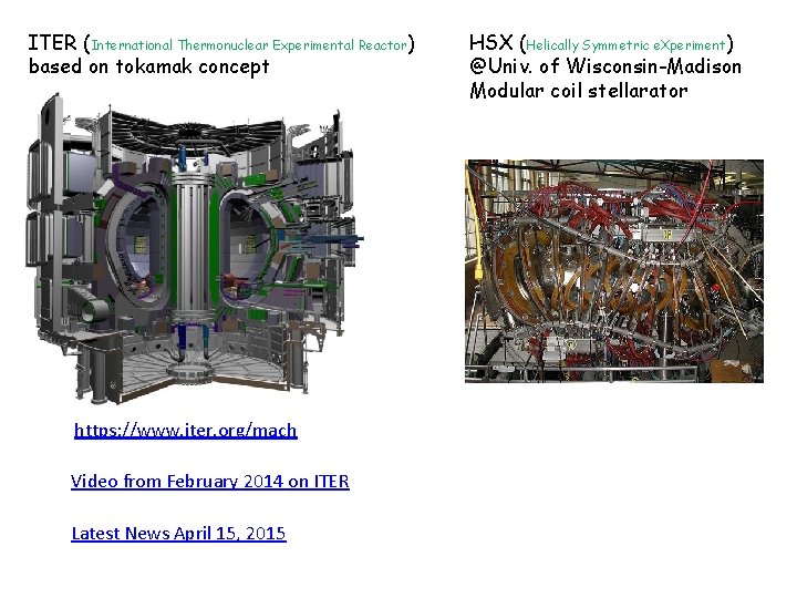 ITER (International Thermonuclear Experimental Reactor) based on tokamak concept https: //www. iter. org/mach Video