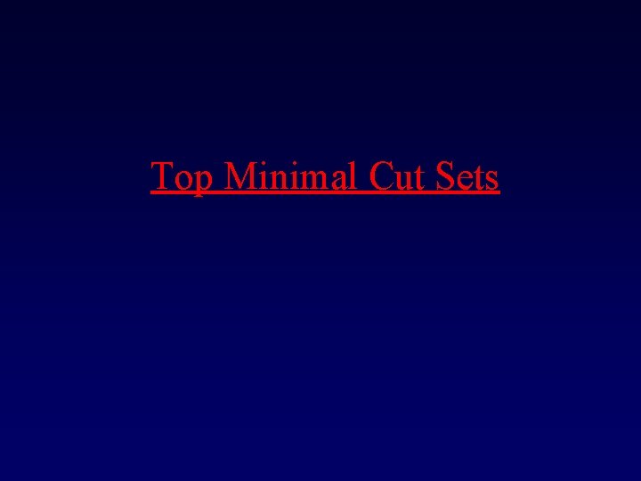 Top Minimal Cut Sets 