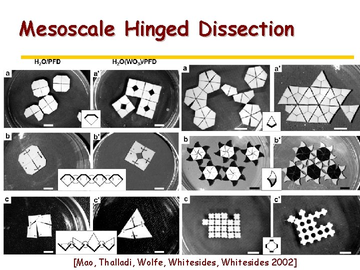 Mesoscale Hinged Dissection [Mao, Thalladi, Wolfe, Whitesides 2002] 