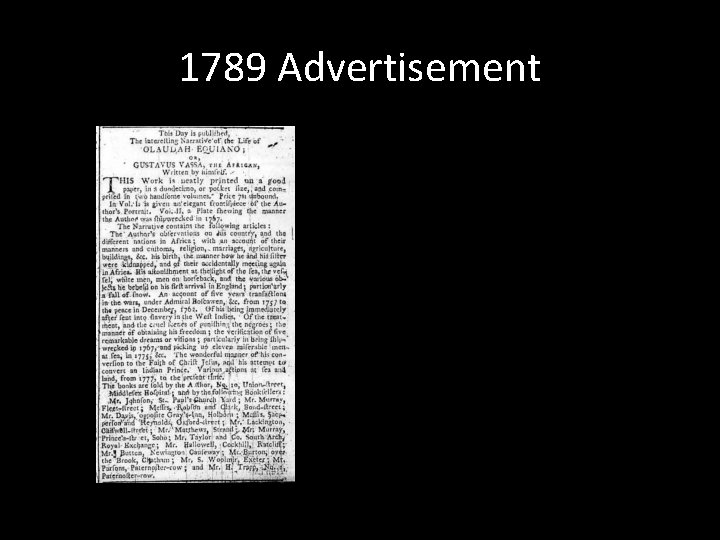 1789 Advertisement 