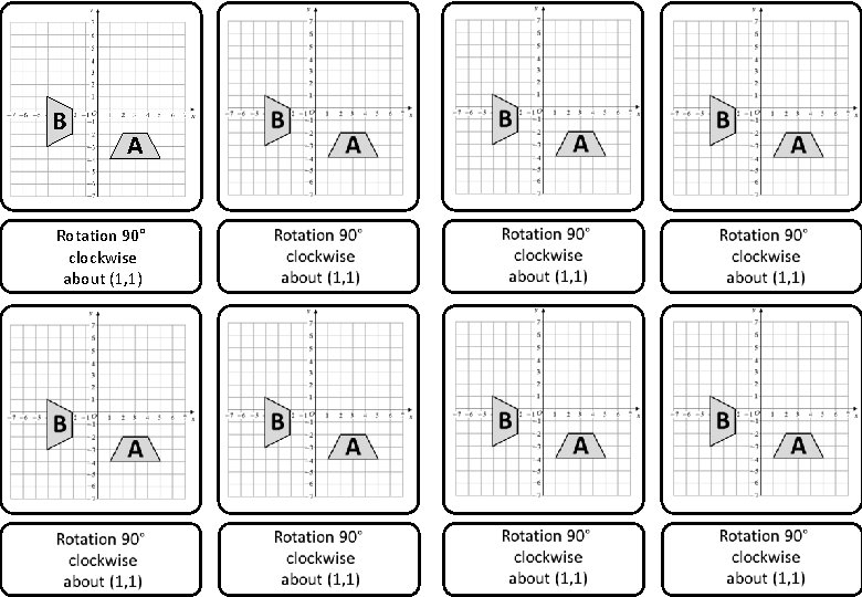 B A Rotation 90° clockwise about (1, 1) 