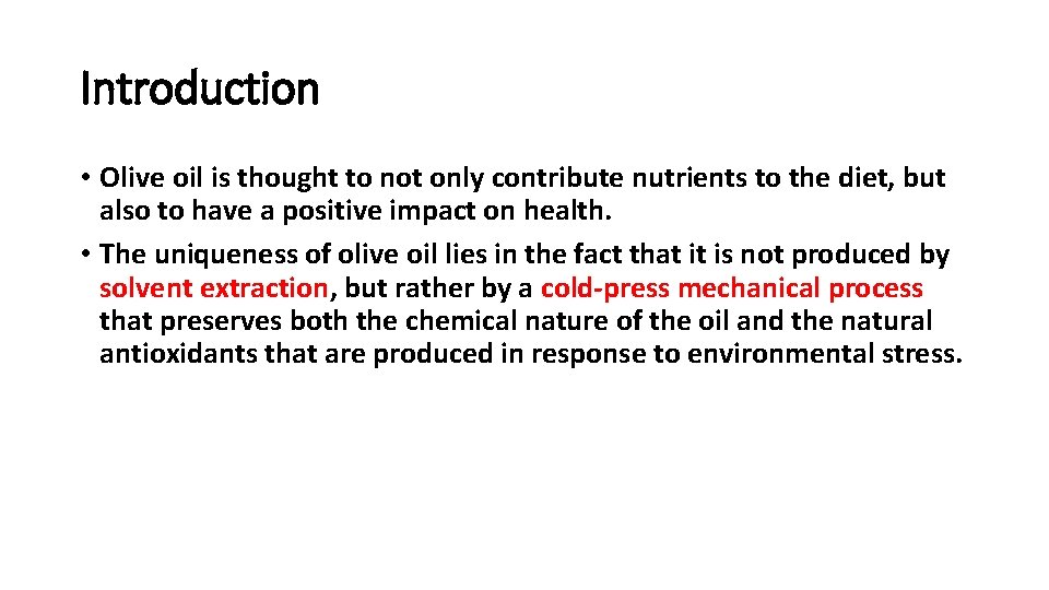 Olive Oil as A Functional Food Description Types