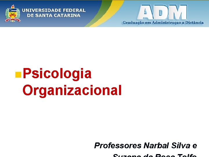 n Psicologia Organizacional Professores Narbal Silva e 