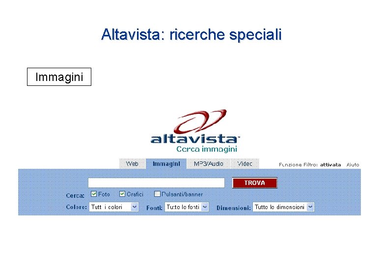 Altavista: ricerche speciali Immagini Altavista: ricerche speciali Immagini