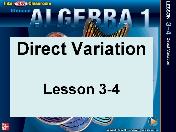 Direct Variation Lesson 3 -4 