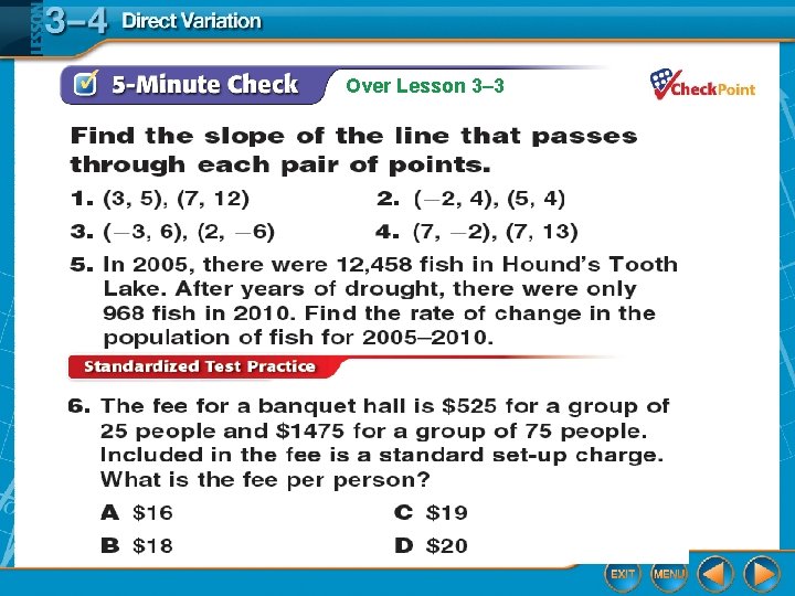 Over Lesson 3– 3 