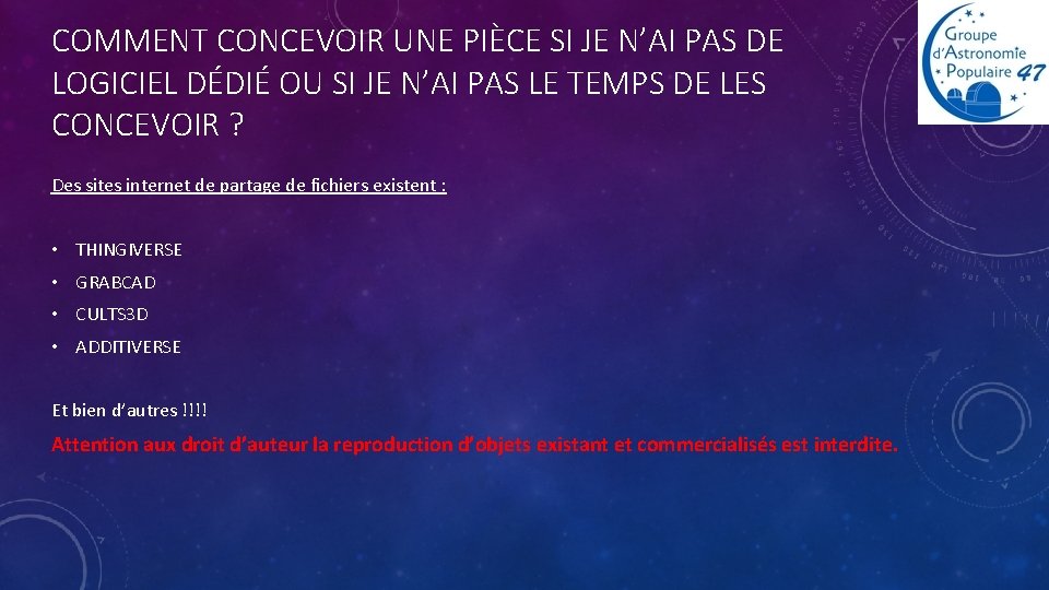 COMMENT CONCEVOIR UNE PIÈCE SI JE N’AI PAS DE LOGICIEL DÉDIÉ OU SI JE