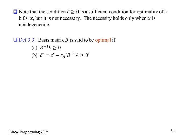 q Linear Programming 2019 10 