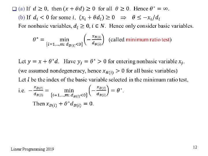 q Linear Programming 2019 12 