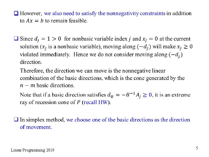 q Linear Programming 2019 5 
