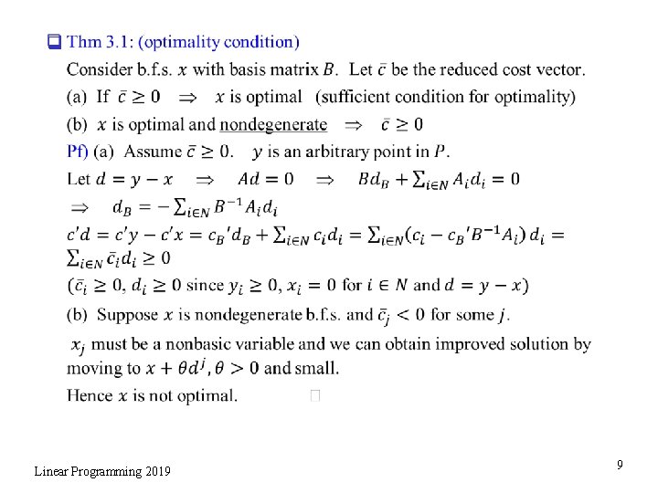 q Linear Programming 2019 9 