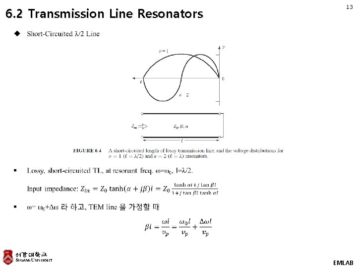 6. 2 Transmission Line Resonators 13 EMLAB 