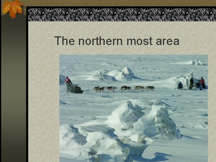 The northern most area 