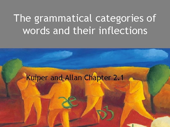 The grammatical categories of words and their inflections Kuiper and Allan Chapter 2. 1