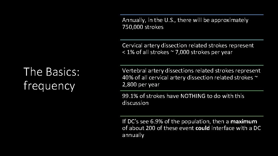 Annually, in the U. S. , there will be approximately 750, 000 strokes Cervical