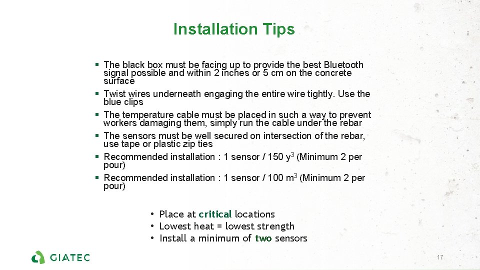 Installation Tips § The black box must be facing up to provide the best