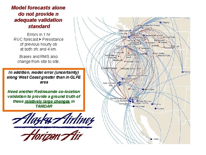 Model forecasts alone do not provide n adequate validation standard Errors in 1 hr