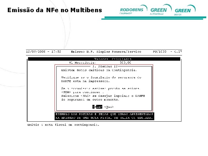 Emissão da NFe no Multibens 