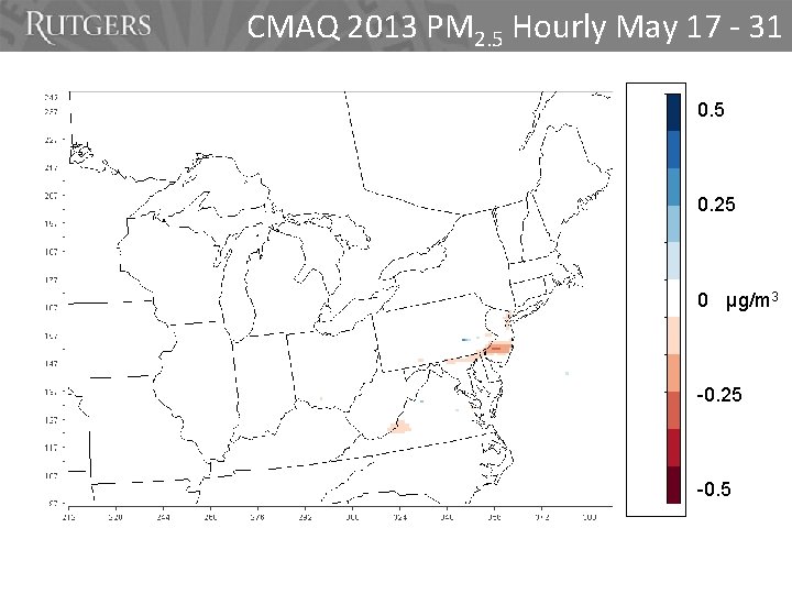 CMAQ 2013 PM 2. 5 Hourly May 17 - 31 0. 5 0. 25