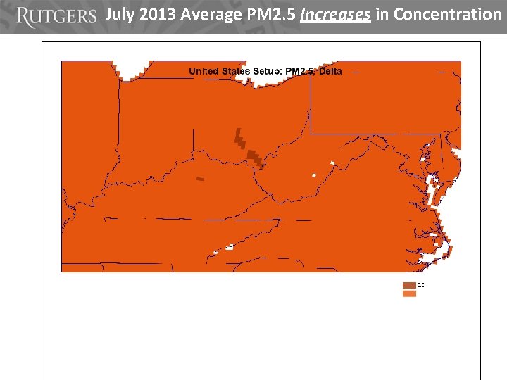 July 2013 Average PM 2. 5 Increases in Concentration 