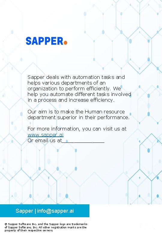 Data Sheet 2 nd Sapper deals with automation tasks and helps various departments of