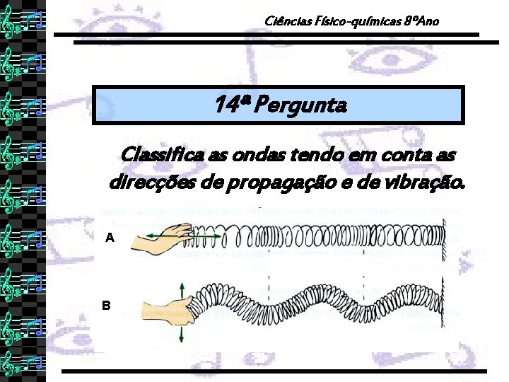 Ciências Físico-químicas 8ºAno 14ª Pergunta Classifica as ondas tendo em conta as direcções de