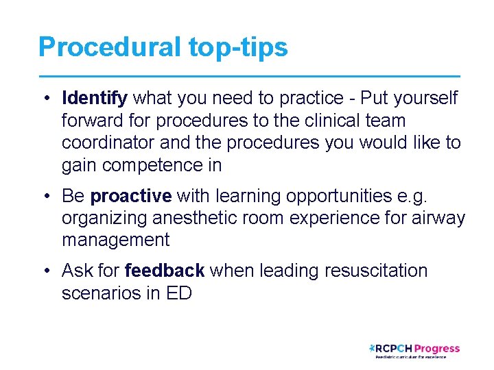 Procedures The Royal College of Paediatrics and Child