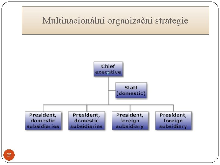 Multinacionální organizační strategie 29 