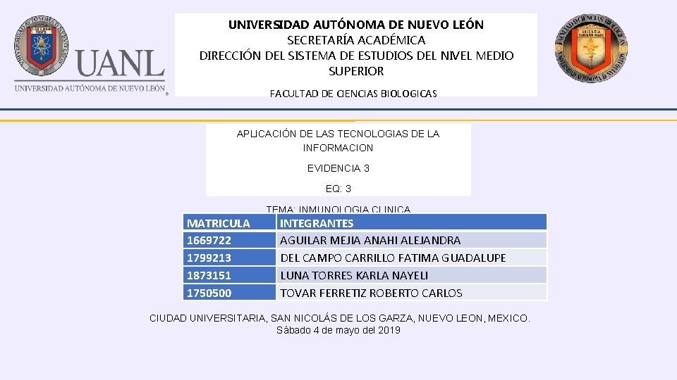 UNIVERSIDAD AUTNOMA DE NUEVO LEN SECRETARA ACADMICA DIRECCIN