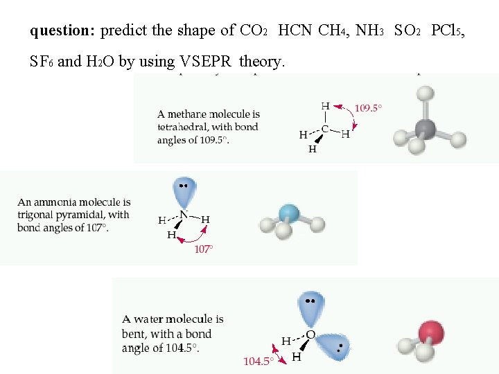 question: predict the shape of CO 2 HCN CH 4, NH 3 SO 2