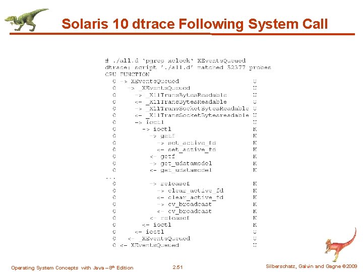 Solaris 10 dtrace Following System Call Operating System Concepts with Java – 8 th